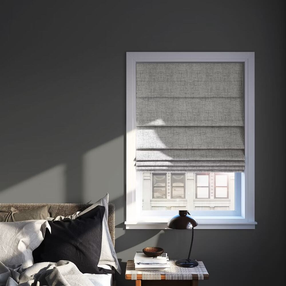 39x64 Sun Zero 100% Blackout Somerton Textured Cordless Roman Window Shade